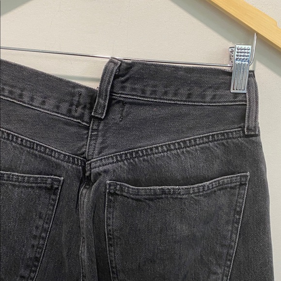 Agolde Criss Cross 90s Pinch Waist Straight Jeans Black Grey Size 25 - Picture 13 of 16